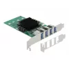 DeLOCK scheda PCI Express x4 a 4 x USB 3.0 esterno Quad Channel - formato Low Profile