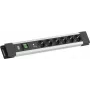 Ciabatta Bachmann CONNECTUS con 6× prese CEE 7/3, 1× protezione da sovratensione SPD-Plus, 1× interruttore, cavo 2,0 m