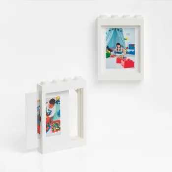 LEGO Cornice PICTURE FRAME, (L)191 x (A)268 mm, bianco in plastica ABS, con 4 stud, impilabile, adatta per - 1 pz.