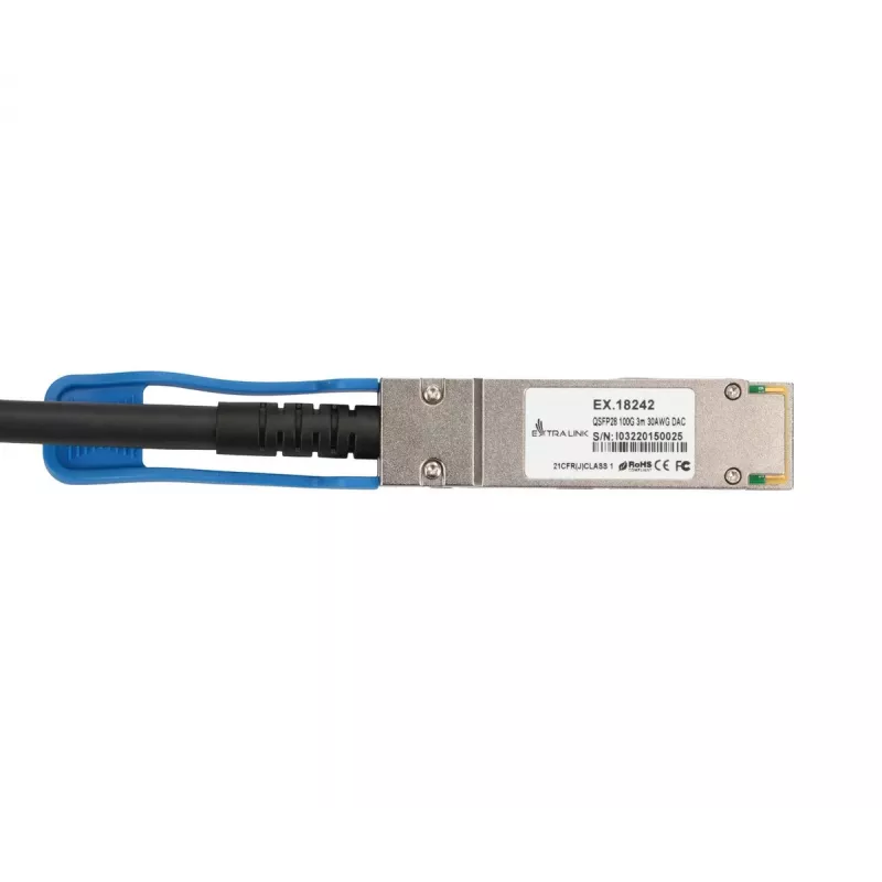 Cavo DAC QSFP28 Extralink 100G 3M 30AWG PASSIVO modulo ricetrasmettitore di rete