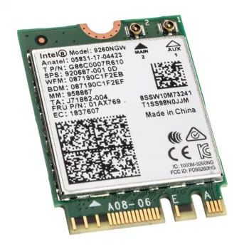 Intel Wireless-AC 9260 - adattatore di rete - M.2 2230 - 802.11b, 802.11a, 802.11g, 802.11n, 802.11ac, Bluetooth 5.0