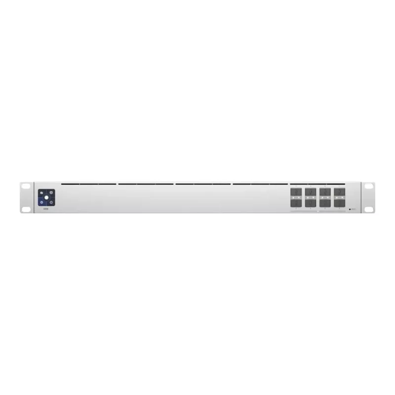 Switch di rete gestito L2 UBIQUITI USW-Aggregation — 8 slot SFP+, supporto 10G, senza ventola, rack 1U, argento