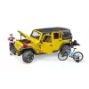 Giocattolo Jeep BRUDER 02543 per tema mountain bike e ciclisti, ABS, multicolore, da 4 anni