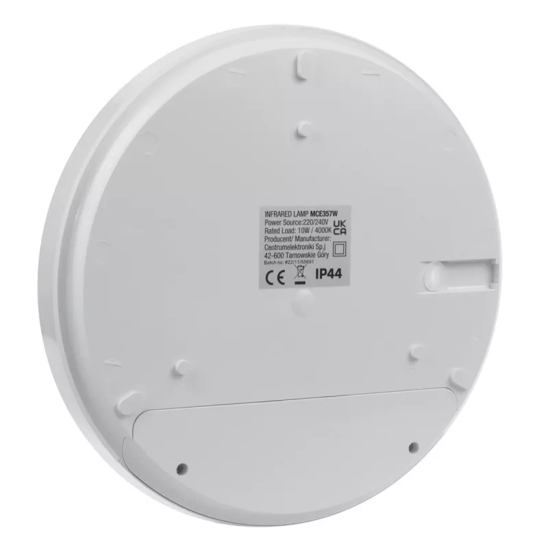 Lampada LED da parete MACLEAN MCE357W con sensore di movimento IR, bianca, per esterni e interni