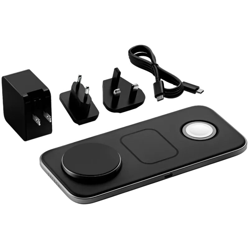 SATECHI Qi2 Trio Wireless Charging Pad - con connettori Type-A, C, G