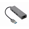 Gembird A-AMU3-LAN-01 adattatore USB-A a Gigabit LAN con hub USB 3.0 a 3 porte, nero