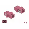 Connettore in fibra ottica SC femmina-femmina DELOCK 85995, viola, confezione da 4