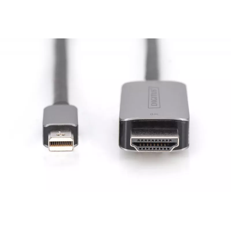 DIGITUS - cavo adattatore - Mini DisplayPort (M) a HDMI (M) - 1,0 m - supporto 8K 60 Hz - nero (DB-340109-010-S)