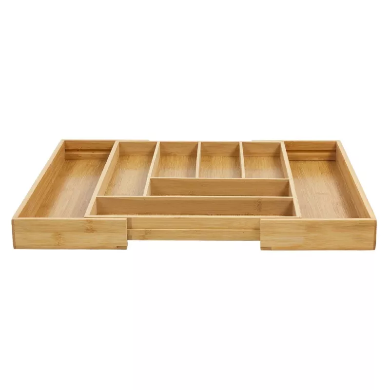 Organizer per cassetto posate GreenBlue GB379 inserto in bambù con scomparti, superficie naturale