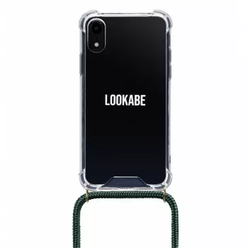 Collana per telefono Lookabe loo014 per iPhone XR – custodia protettiva oro-verde con laccio