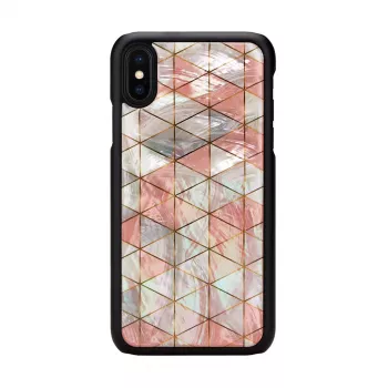 Custodia protettiva iKins per iPhone XS / iPhone X, motivo rombi, nero
