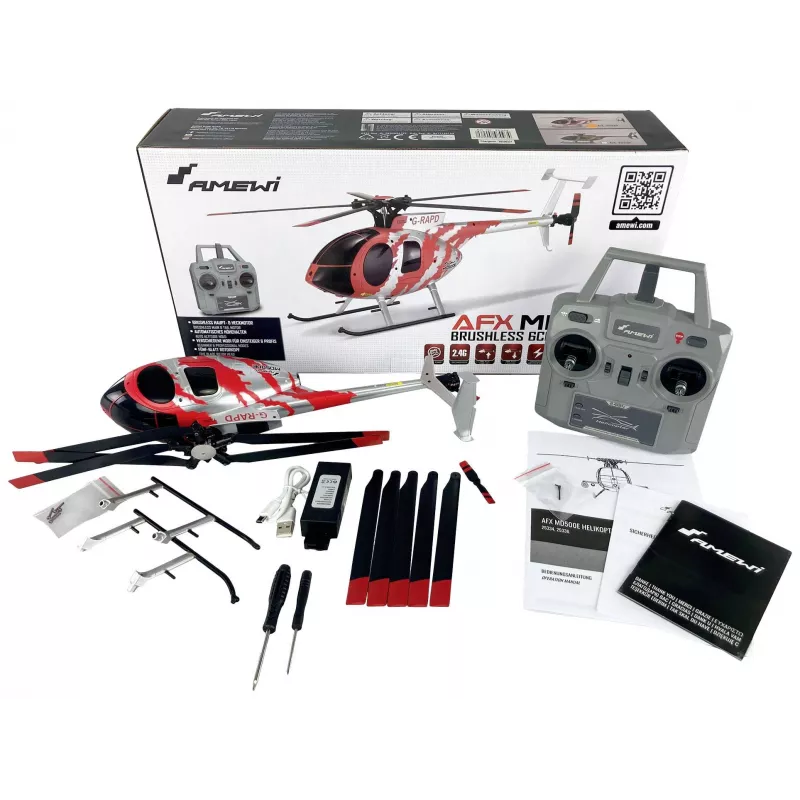 Amewi 25334 AFX MD500E Elicottero RC civile, RtF, brushless, 4 canali, 325 mm