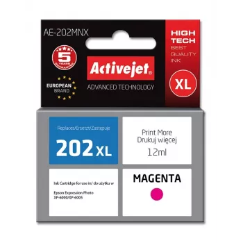 Inchiostro Activejet AE-202MNX (sostituto per Epson 202XL H34010; Supreme; 12 ml; magenta)