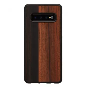 Custodia per smartphone man and wood per Samsung Galaxy S10 — ebano nero, retro in legno protettivo e paraurti