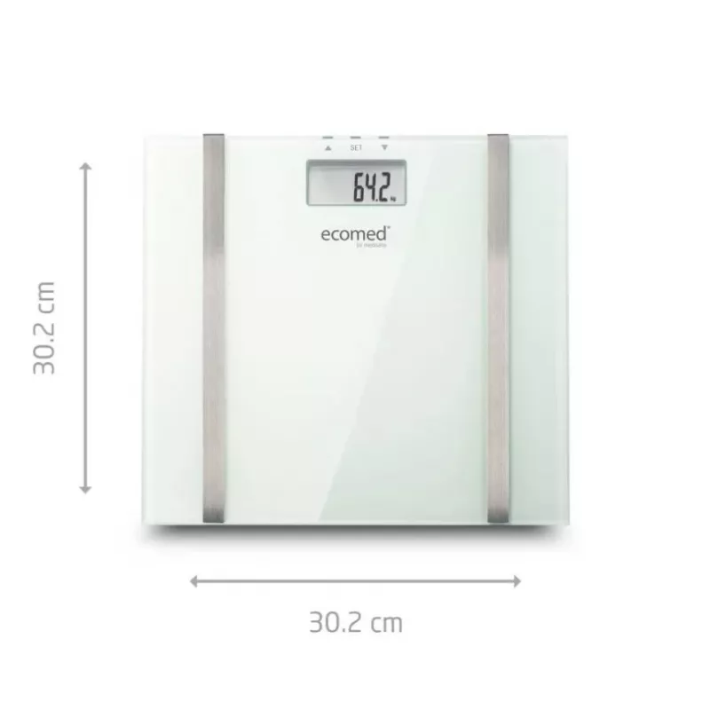 Bilancia pesapersone elettronica Ecomed BS-70E rettangolare bianco