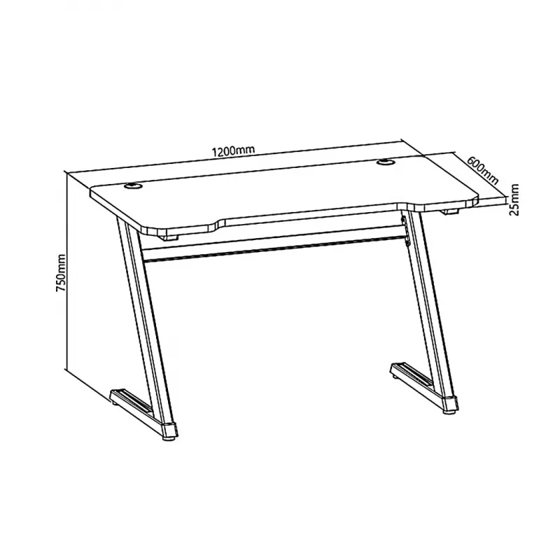 Scrivania gaming NanoRS RS120, design moderno, leggera e stabile (carico max 50 kg), nero e arancione