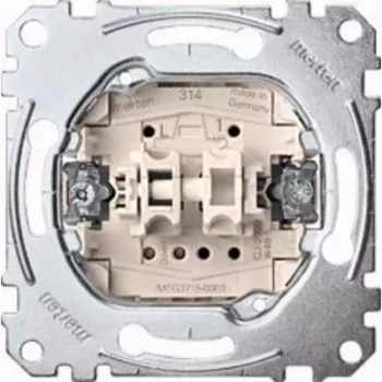 Interruttore a bilanciere Merten MEG3715-0000, unipolare, metallico, 250 V AC, 10 A