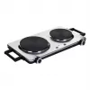 Clatronic DKP 3668 E nero, piano cottura in acciaio inox da appoggio, piastra sigillata, 2 zone di cottura