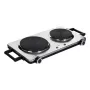 Clatronic DKP 3668 E nero, piano cottura in acciaio inox da appoggio, piastra sigillata, 2 zone di cottura