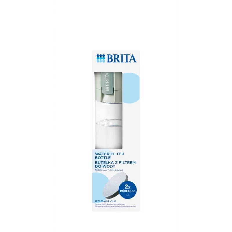 Borraccia riutilizzabile BRITA Fill&Go Vital 600 ml con filtro MicroDisc integrato, verde