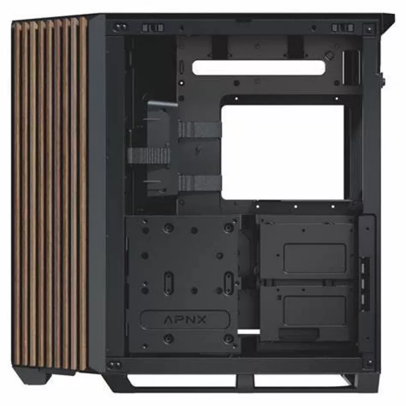 APNX V1-W-BK-v1 Midi-Tower nero, legno