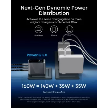 Caricabatterie per dispositivi mobili Anker A2687341 — caricabatterie wireless da interno con alimentazione a rete, universale, argento