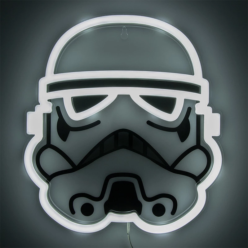 Luce neon LED da parete Paladone Stormtrooper modello PP14595SWVN, illuminazione decorativa Star Wars