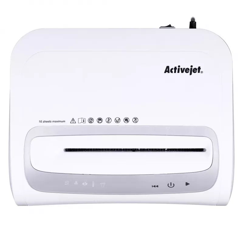 Distruggidocumenti Activejet ASH-1602M, P-5, 28 l, taglio a frammenti 2x14 mm, bianco