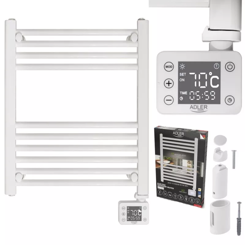 Termoarredo elettrico LED per bagno | AD 7823 | radiatore | 400 W | bianco | IP24