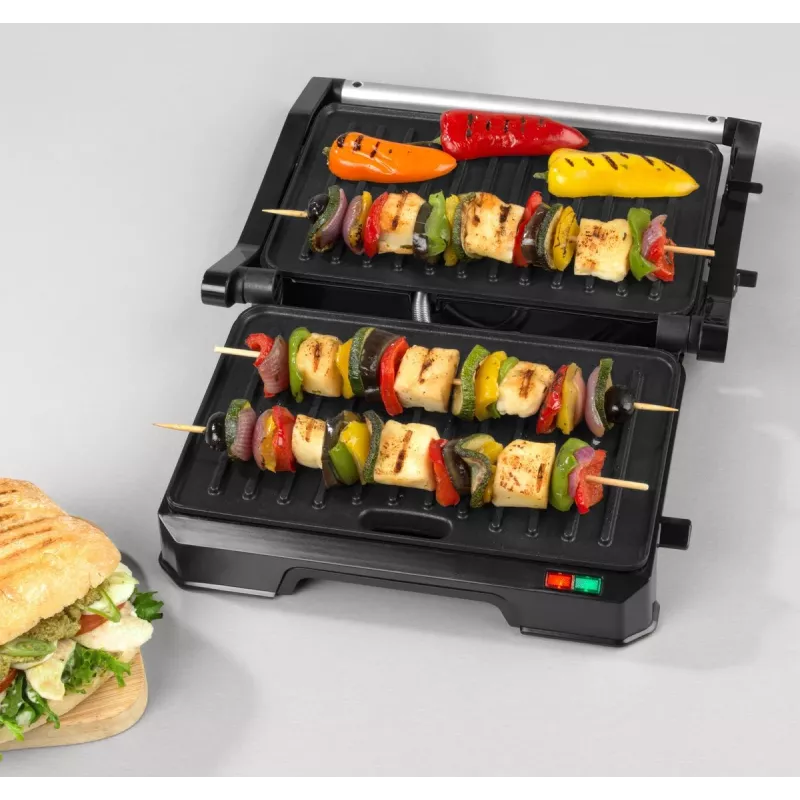 Grill elettrico 2 in 1 per la salute Progress EK5854PVDE con piastre antiaderenti e temperatura regolabile