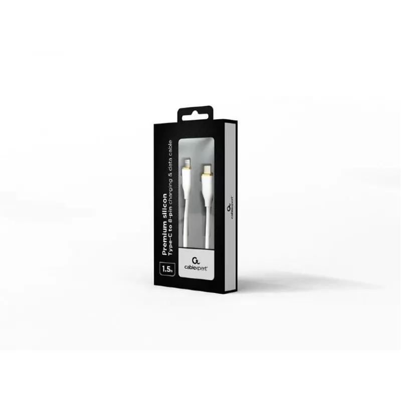 Gembird CC-USB2S-CM8PM-1.5M-W cavo da USB-C a Lightning a 8 pin, 1,5 m, bianco