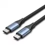Cavo Vention USB4 Gen 3x2 Type-C a Type-C 1 m, 5 A, lega di alluminio, intrecciato in cotone
