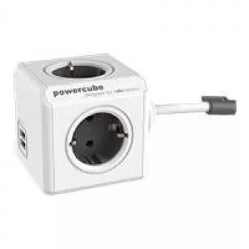 Prolunga elettrica Allocacoc 1407/DEEUPC 3 m 4 prese AC grigio bianco
