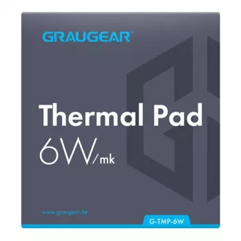 Pad termico GrauGear G-TMP-6W 100×100×1 mm, conduttività termica 6 W/m·K
