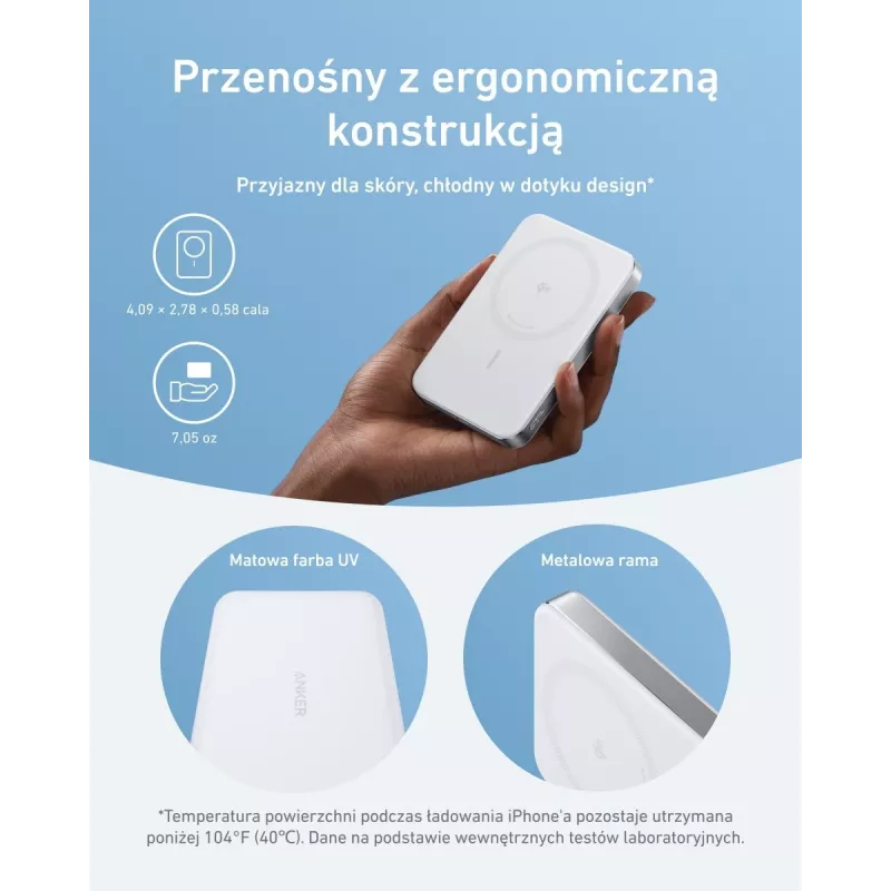 Power bank Anker MagGo 10K magnetico wireless bianco, bianco