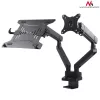 Supporto da tavolo doppio per monitor e laptop MACLEAN MC-813 per schermi 17–32 pollici, VESA 75x75/100x100