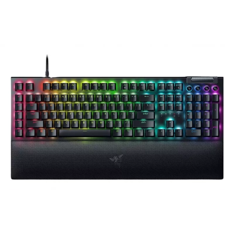 Razer BlackWidow V4 Tastiera meccanica per gaming, Green Switch, layout US, con filo, nero