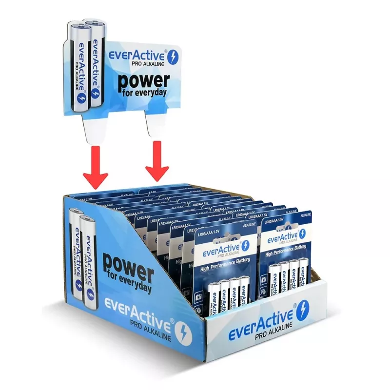 Batterie alcaline everActive AAA LR034BLPADIS – confezione da 96 pz.