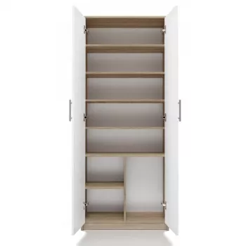 Armadio portadocumenti OLIV 2D 74x35x180 cm, rovere Sonoma/bianco