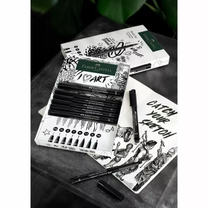 Fineliner Faber-Castell 267102 Multi nero 8 pezzi punta tonda