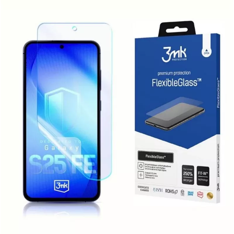 Pellicola protettiva in vetro temperato FlexibleGlass 3MK per modello Samsung Galaxy S25 FE