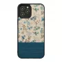 Custodia per cellulare man and wood per iPhone 12 Pro Max — fiore blu su nero