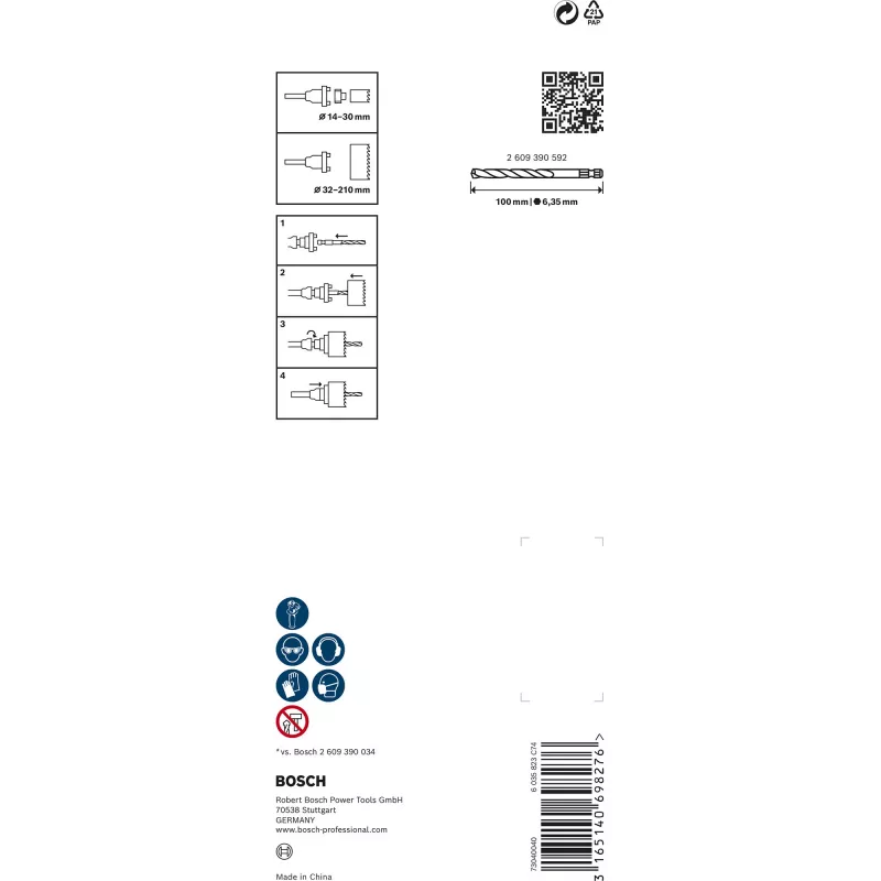 Bosch 2 609 390 590 accessorio per trapano adattatore per seghe a tazza