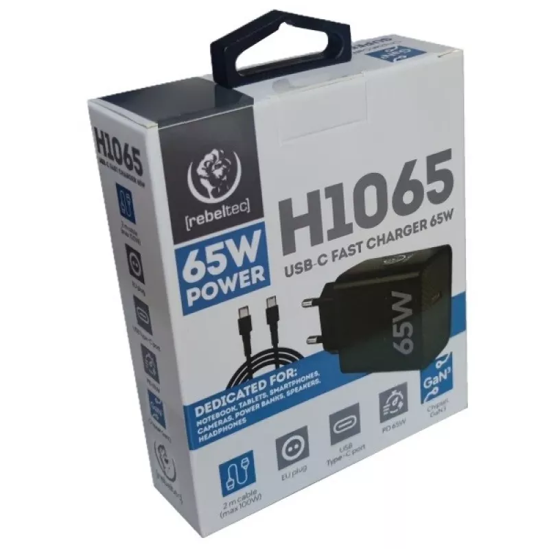 Caricabatterie rapido PD65W USB-C per notebook, smartphone