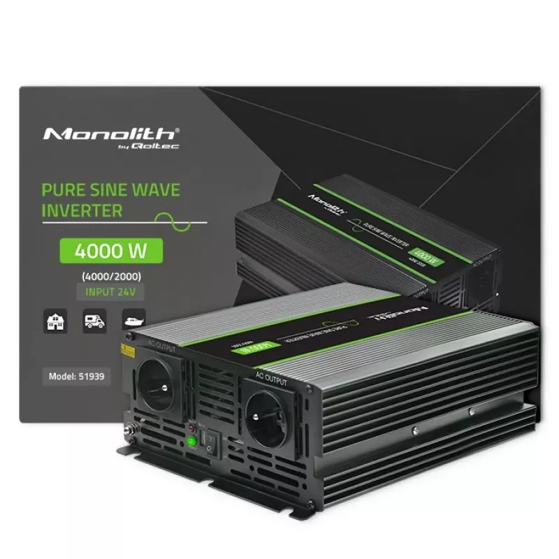 Qoltec Monolith Adattatore/convertitore di corrente auto 4000 W Nero