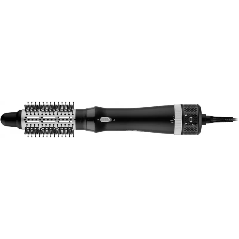 Spazzola ad aria calda Rowenta Express Style CF6320F0 calda nero argento per tutte le lunghezze di capelli