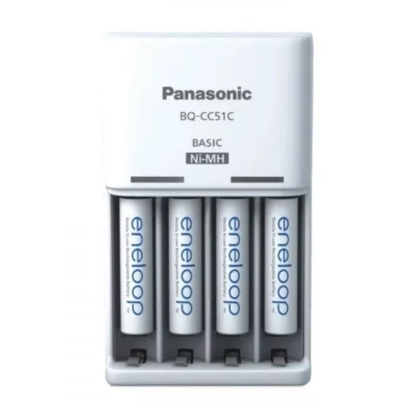 Caricabatterie PANASONIC Eneloop Basic BQ-CC51 + 4x AAA 800 mAh (K-KJ51MCD04E)