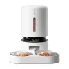 Distributore automatico di cibo Aptel Granary con doppia ciotola 5 L, bianco