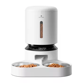 Distributore automatico di cibo Aptel Granary con doppia ciotola 5 L, bianco