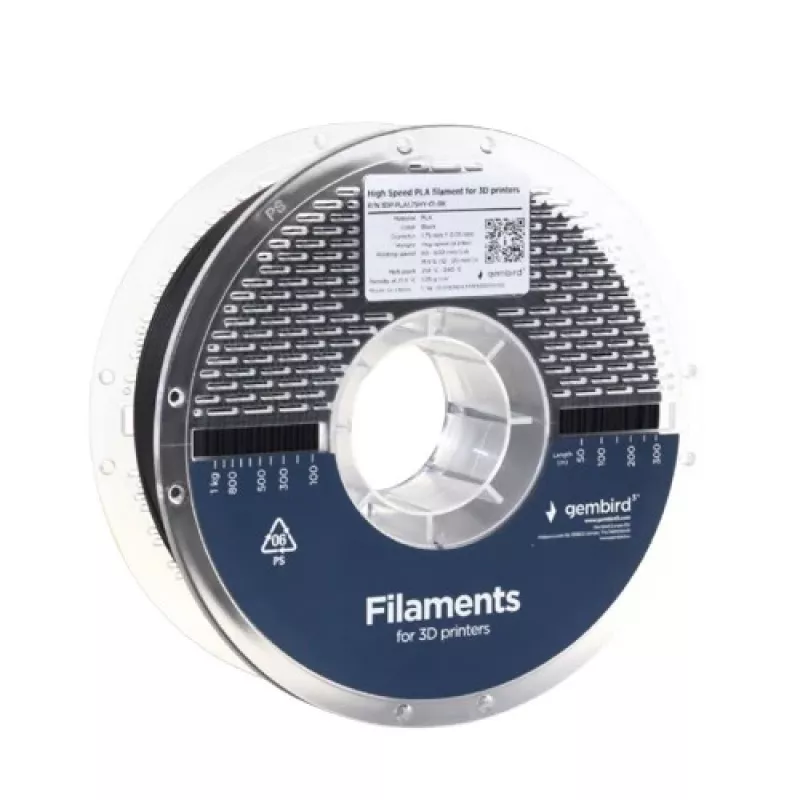 Filamento per stampa 3D Gembird PLA 1,75 mm nero 1 kg bobina